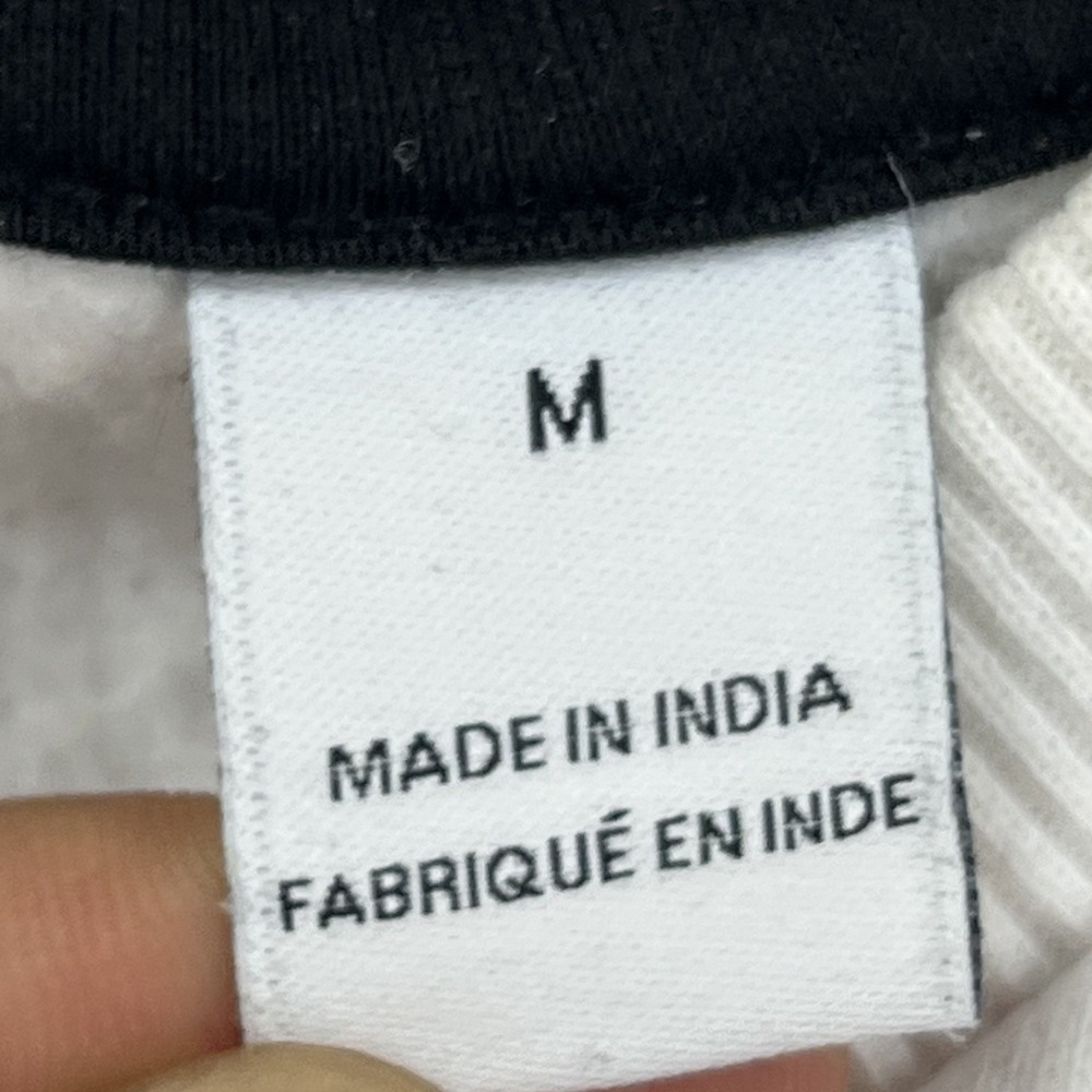 EUC Calvin Klein Men White Gray Colorblock Crewneck Fleece Sweatshirt Pullover M - Picture 4 of 8